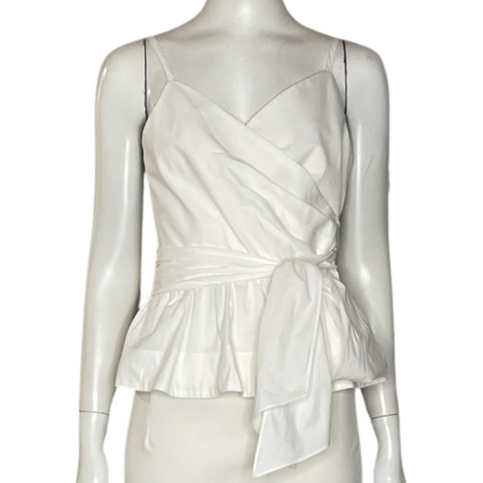 Top BCBG Maxazria Lazo Blanco-Talla XXS