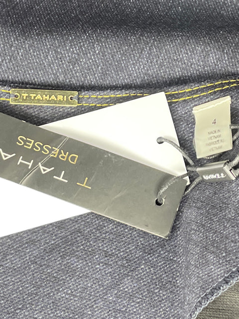 Vestido T Tahari Midi Azul-Talla 4