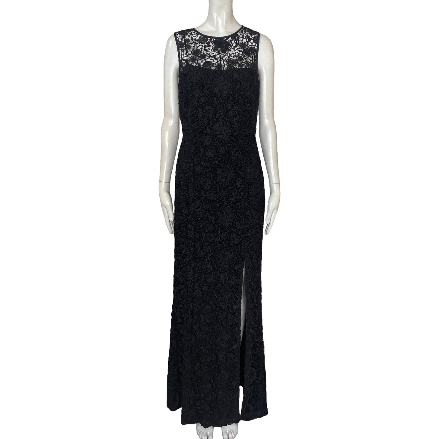 Vestido Ralph Lauren Sin Mangas Encaje Negro - Talla 4