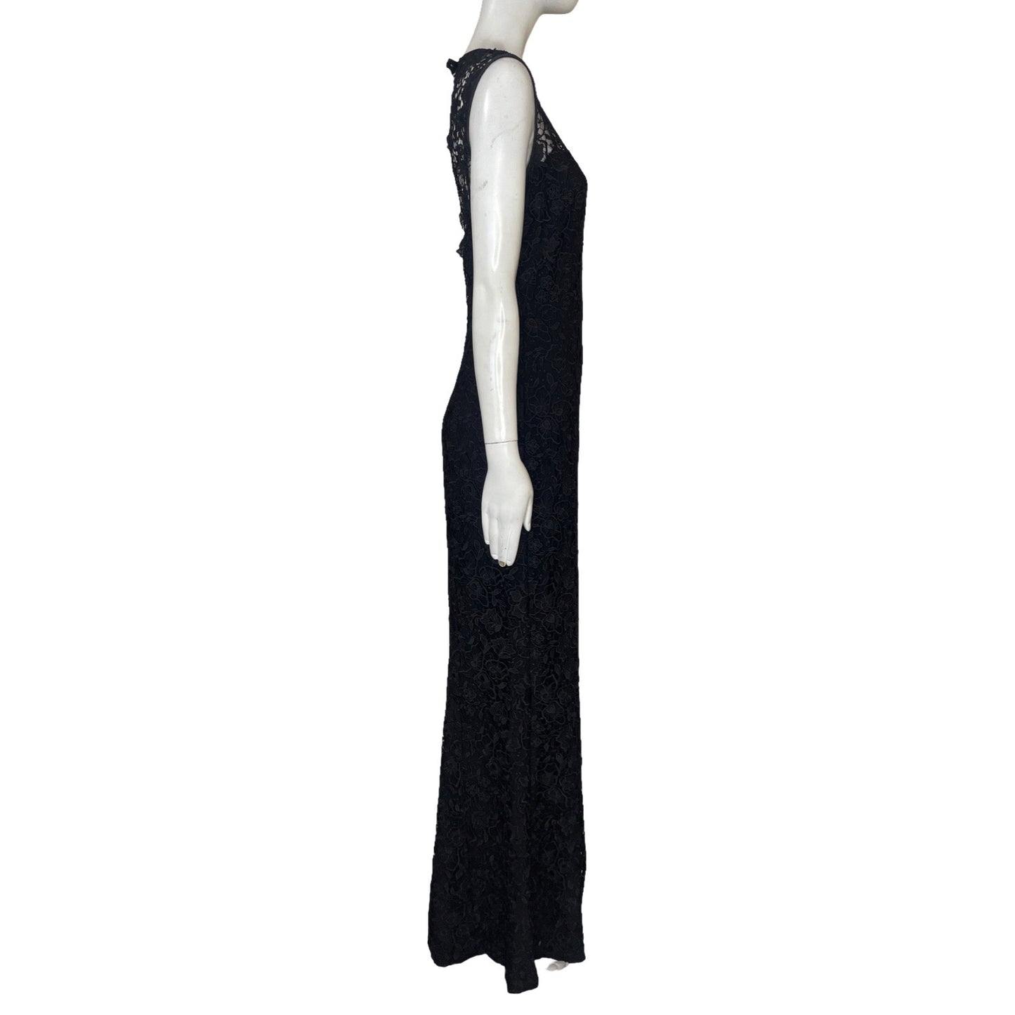 Vestido Ralph Lauren Sin Mangas Encaje Negro - Talla 4