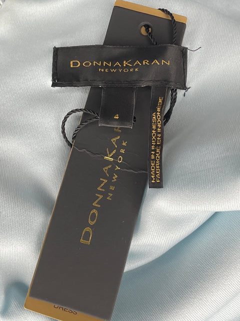 Vestido Donna Karan Midi Print Azul-Talla 4