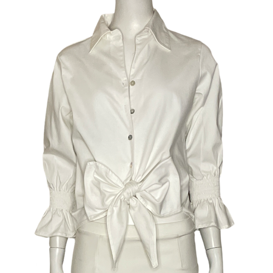 Camisa Michelle Forero Eliene Top Blanco-Talla S