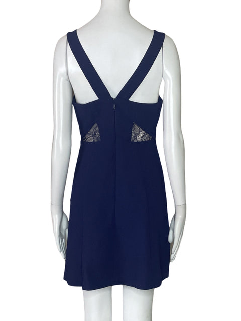 Vestido BCBG Acampanado Mini Azul-Talla 2