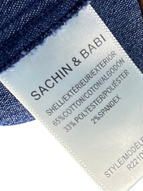 Vestido Sachin & Babi Denim Mangas Abullonadas Azul - Talla S