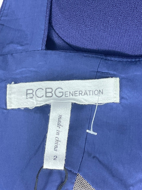 Vestido BCBG Acampanado Mini Azul-Talla 2