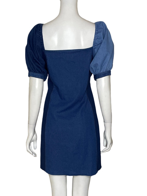 Vestido Sachin & Babi Denim Mangas Abullonadas Azul - Talla S