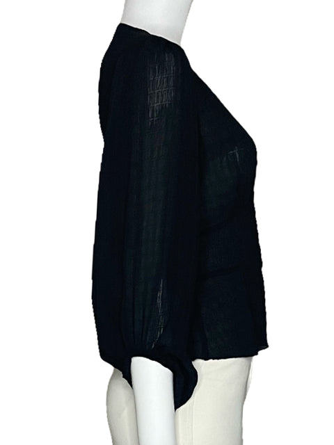 Blusa Cotton:On Mangas Puff Negro-Talla S