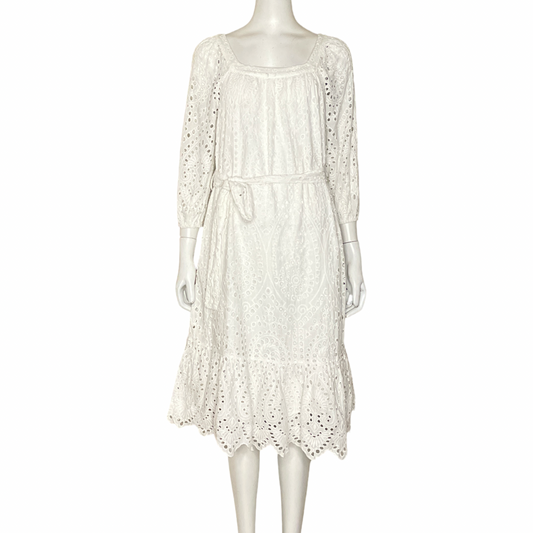 Vestido Calista Encaje Mini Blanco-Talla S