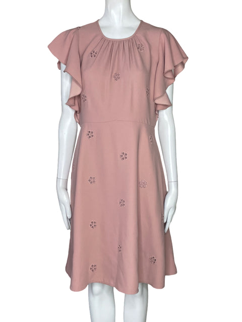 Vestido Kate Spade Flores Bordados Rosado-Talla 6