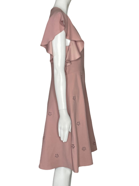 Vestido Kate Spade Flores Bordados Rosado-Talla 6