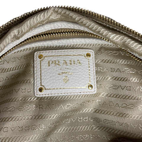 * Cartera Prada Jacquard Logo Shoulder Bag Beige-
Talla M
