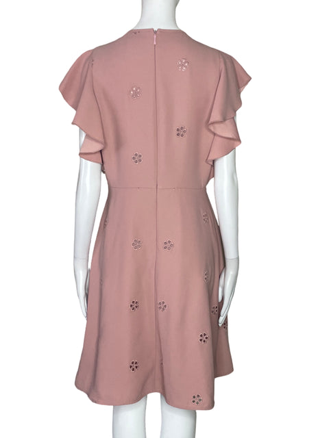 Vestido Kate Spade Flores Bordados Rosado-Talla 6