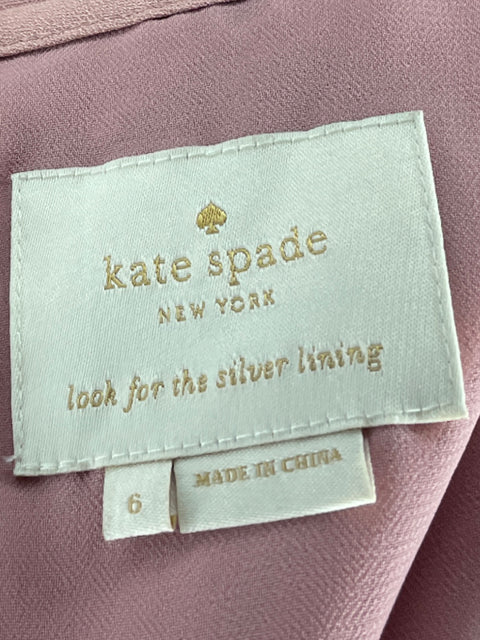 Vestido Kate Spade Flores Bordados Rosado-Talla 6