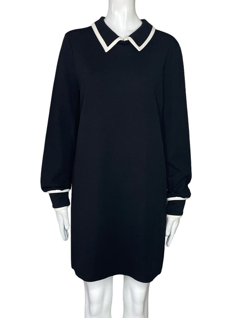 Vestido Zara Cuello Peter Pan Negro-Talla M