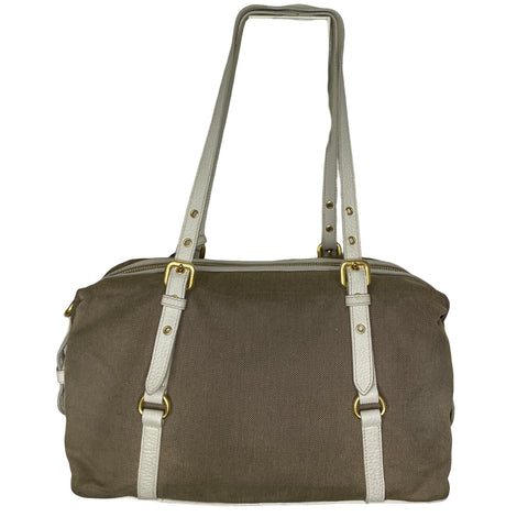 * Cartera Prada Jacquard Logo Shoulder Bag Beige-
Talla M