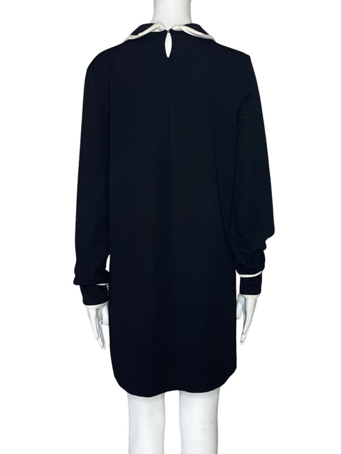 Vestido Zara Cuello Peter Pan Negro-Talla M