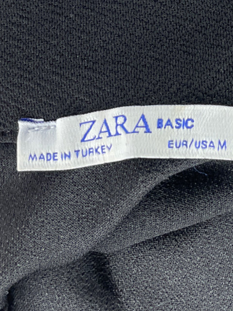 Vestido Zara Cuello Peter Pan Negro-Talla M