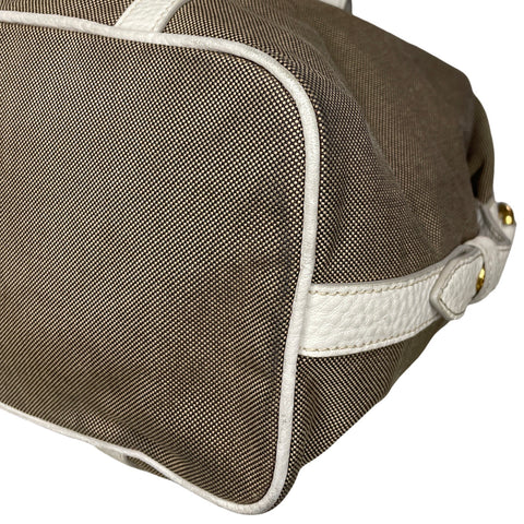 * Cartera Prada Jacquard Logo Shoulder Bag Beige-
Talla M