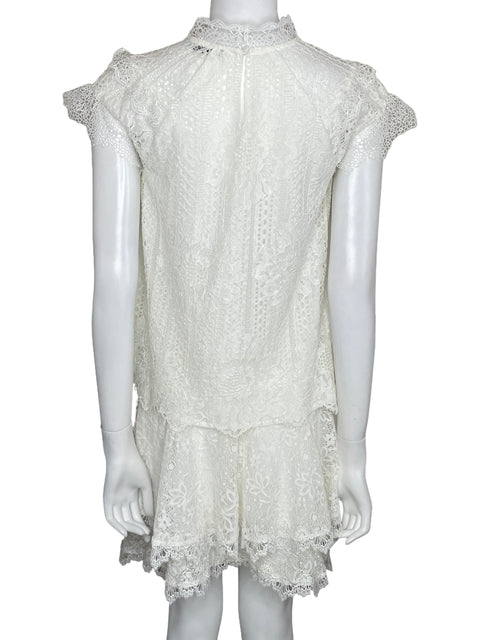 Set Sugar+Lips Encaje Falda+Blusa Blanco-Talla S