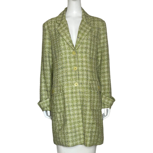 Abrigo Carlucci Tweed Coats Verde -Talla 12