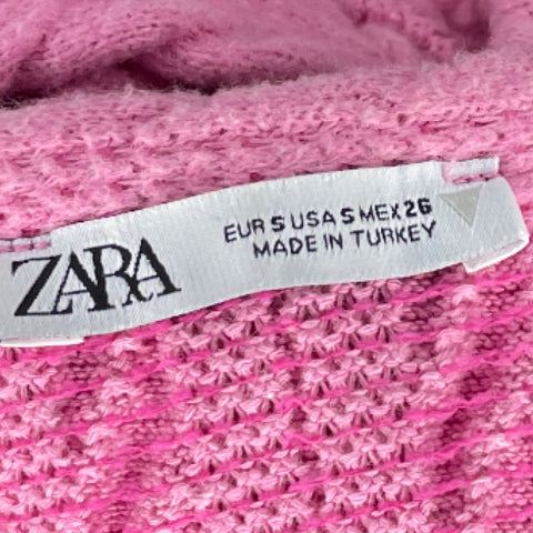 Top Zara Acanaldo Mangas Larga Rosado - Talla S