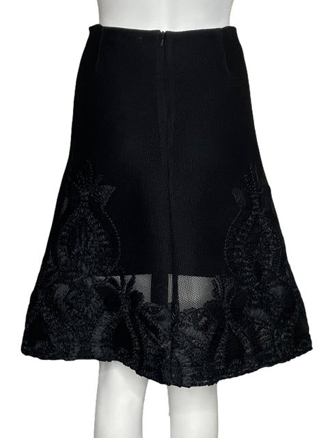 Falda Maje Bordada Negro-Talla 1
