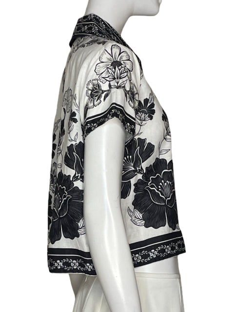 Camisa FarmRio Flores Blanco - Talla XS