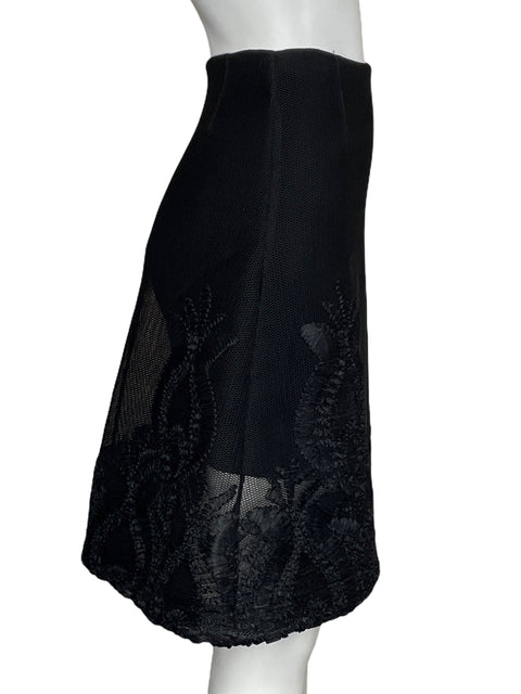 Falda Maje Bordada Negro-Talla 1
