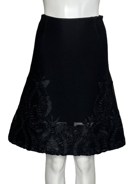 Falda Maje Bordada Negro-Talla 1