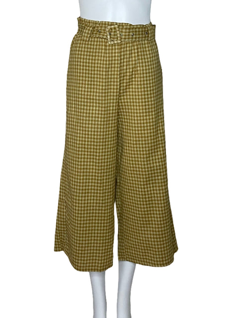 Pantalon Cotton:On Cuadros Amarillo-Talla 2