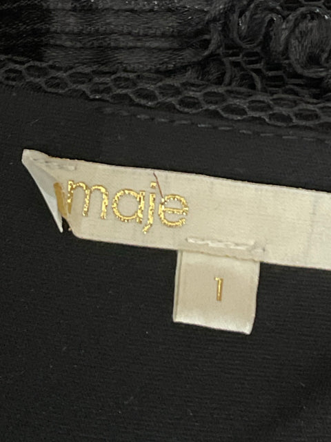 Falda Maje Bordada Negro-Talla 1