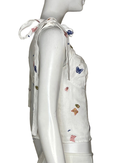 Blusa Reformation Lino Blanco - Talla 6