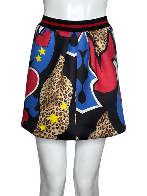 Falda Loredana Mini Estampada Negro-Talla XS