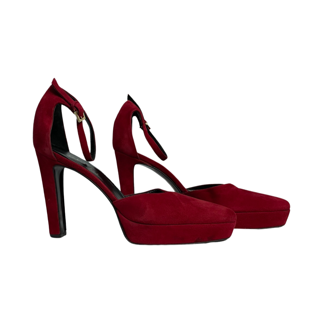 Calzado Gucci Tacones Gamuza Rojo-Talla 36.5