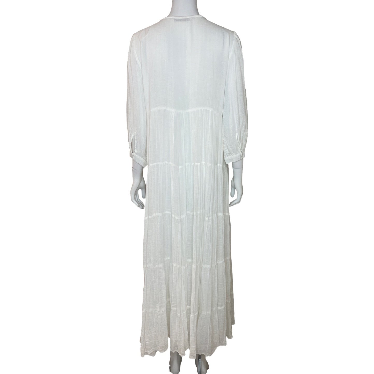 Vestido Zara Mangas Larga Botones Blanco - Talla S