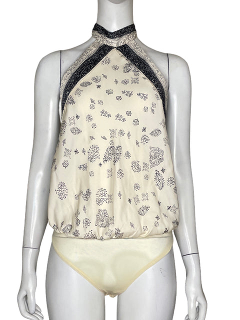 Body Free People Halter Estampado Beige - Talla S