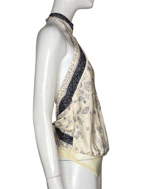 Body Free People Halter Estampado Beige - Talla S