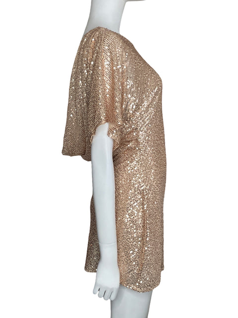 Vestido INA Lentejuela Back Out Beige-Talla S