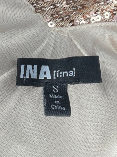 Vestido INA Lentejuela Back Out Beige-Talla S