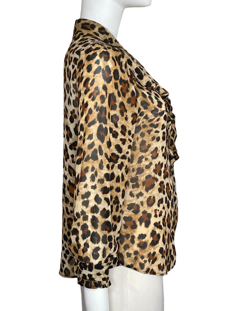 Blusa Zara Vuelos Animal Print Beige-Talla XS