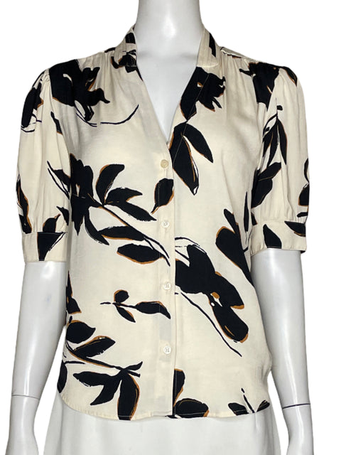 Blusa Tahari Flores Beige - Talla S