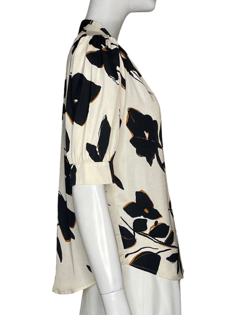 Blusa Tahari Flores Beige - Talla S