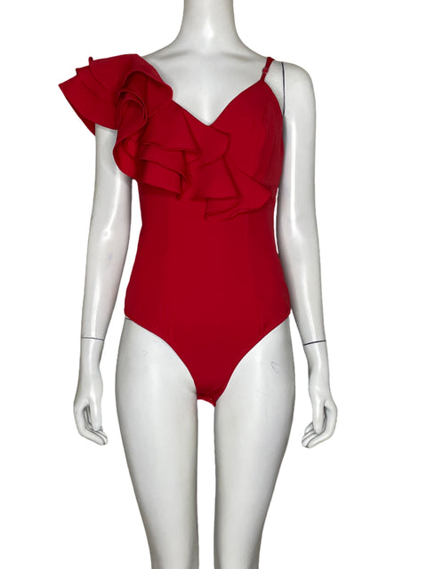 Body Tea & Cup One Shoulder Vuelos Rojo - Talla S
