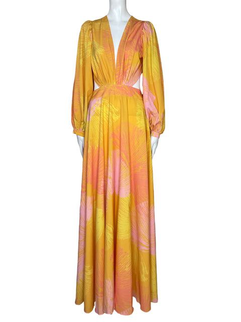 Vestido VTCH Mangas Puff Amarillo-Talla M