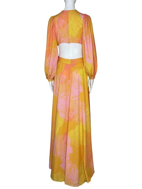 Vestido VTCH Mangas Puff Amarillo-Talla M