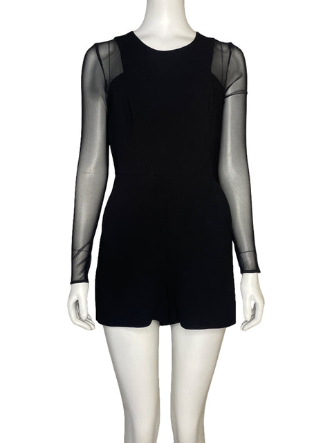 Romper BCBG Mangas Larga Fluido Negro - Talla 2