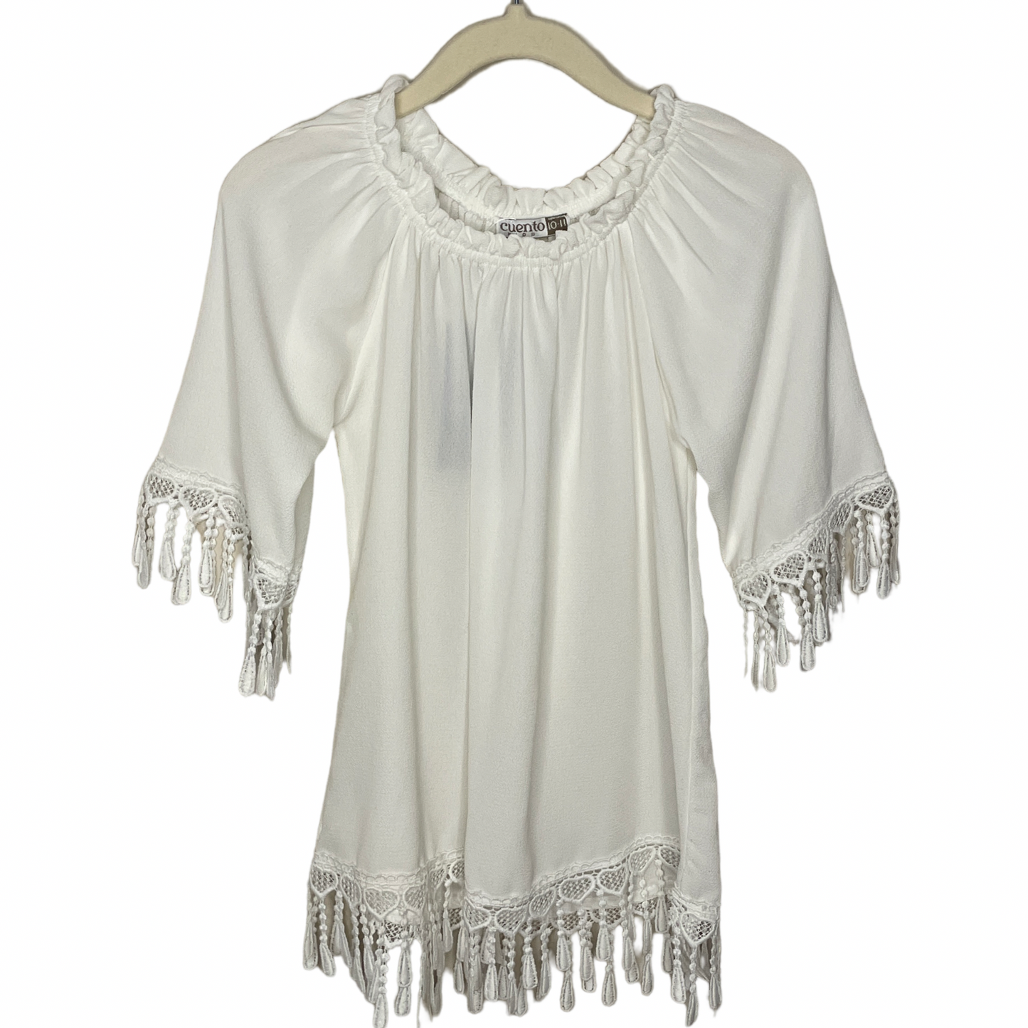 Blusa CUENTO Encaje Blanco - Talla 10