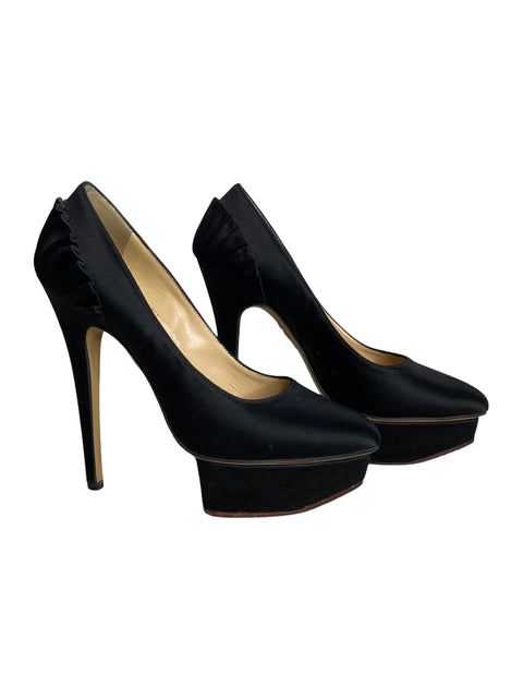 Calzado Charlotte Olympia Paloma Satin Platform Pump Negro-Talla 37