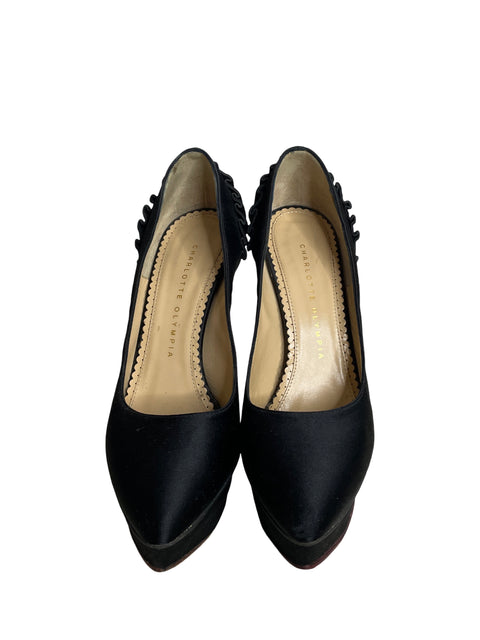 Calzado Charlotte Olympia Paloma Satin Platform Pump Negro-Talla 37
