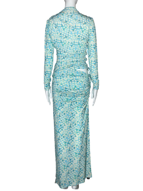 Vestido Siedres Estampado Flores Azul-Talla 36